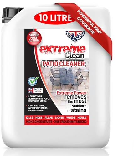 Trade Supplies - Extreme Clean Patio Cleaner 10L 10%-15% High conventration Block Paving Cleaner - Contains Sodium Hypochlorite