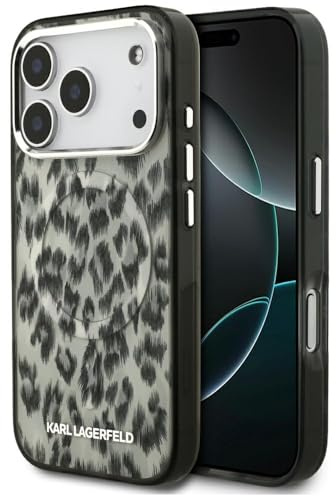 CG MOBILE Karl Lagerfeld IML Leopardenmuster kompatibel mit MagSafe Hülle für iPhone 17 Pro (Braun)