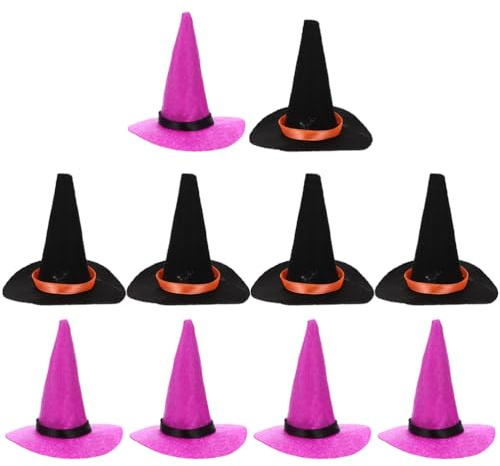 SOLUSTRE 10stücke Mini-hexenhut zum Basteln Dekorative Puppenhaus-mini-hut-requisiten Flaschen-hexenhüte für Halloween-dekoration