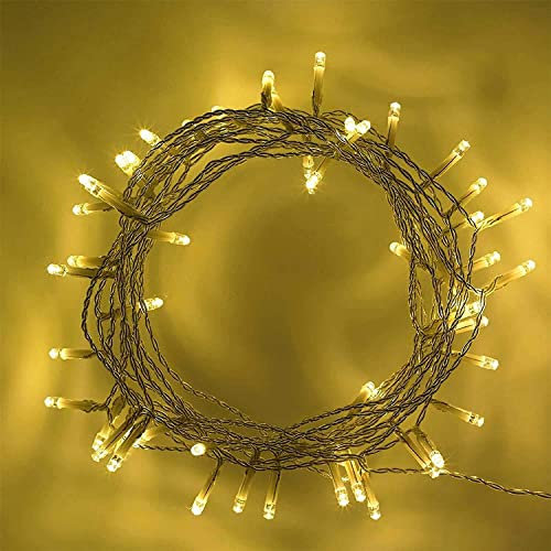 SHATCHI Warm White LED Lights Clear Cable Battery Operated Fairy String Christmas Tree Wedding Party Birthday Garden Party Window Decorations 80 LEDs