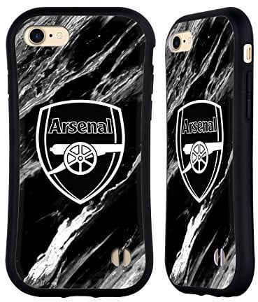 Head Case Designs Officially Licensed Arsenal FC Marble Crest Patterns Hybrid Case Compatible With Apple iPhone 7/8 / SE 2020 & 2022