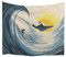 A.Monamour Wanddekor Wandteppiche Tropische Insel Sonnenuntergang Große Ozean Wellen Surfer Auf Surfbrett Anime Stoff Wandteppich Wandbehänge Kunst Dekore Für Kinder Schlafzimmer 203X153Cm / 80 X 60