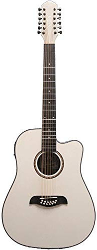 Oscar Schmidt OD312CETBL-A OD312 Guitare électro-acoustique 12 cordes Bleu clair blanc