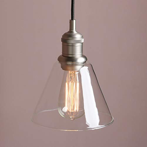 Yosoan Lighting Industrial Vintage Pendant Light Fittings, Loft Bar Edison Hanging Ceiling Lights Decorative Lighting for for Kitchen Island Living Room Bedroom Dining Room (Brushed)