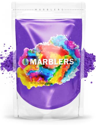 MARBLERS Purple Mica Powder [Bright Violet] 3oz (85g) | Cosmetic Grade | Epoxy Resin Pigment | Dye | Non-Toxic, Vegan, Cruelty-Free | Lip Gloss, Nails, Body Butter | Bath Bomb, Candle & Soap Making