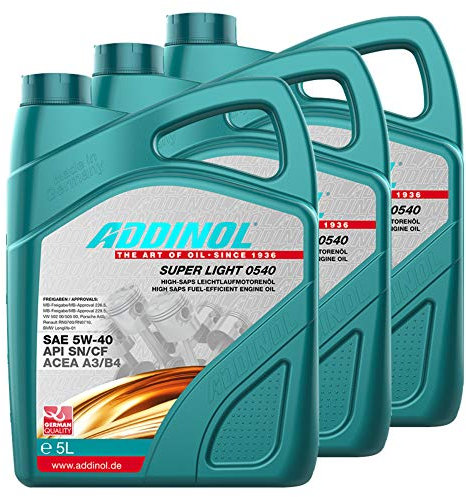Addinol 3X Motoröl Motorenöl Motor Motoren Motor Oil Engine Oil Benzin Diesel 5W-40 Super Light 0540 5L 72097781