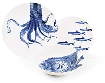 Excelsa Flore et Faune Set de table : 3 assiettes, céramique