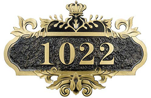 Vintage Personalised Acrylic Door Number Plaque - Customised House, Room Sign Plate, Self Adhesive - 1-13 Numbers for Home, Hotel, Flat, Office, Dormitory