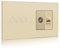 BSEED Interruptor tactil con Enchufe Oro,Toma de corriente RJ45 Cat5 Toma de corriente coaxial de antena de TV y Ethernet,3 Gang 1 Vía interruptores de luz pared con panel de vidrio templado