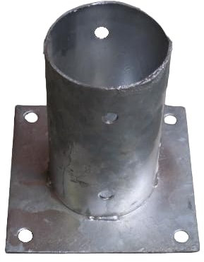 Gartenwelt Riegelsberger Tubo para postes de 8 cm de diámetro con placa de suelo, incluye 4 tornillos de poste.
