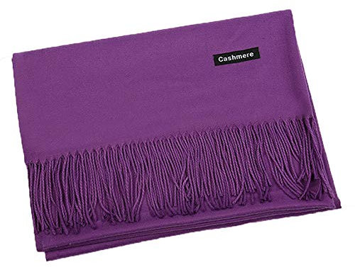 Kgm Luxuriöser Pashmina-Schal, extra groß, superweich, Wollmischung, Hijab (lila)