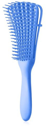 Daletu Lockenbürste Haarbürste, Curly Hair Brush Entwirrbürste für Naturhaar für Afro Haare 3a bis 4c, Detangler Bürste für Gewelltes/Nasses/Trockenes/Langes/Dickes Lockiges Haar (Blau)