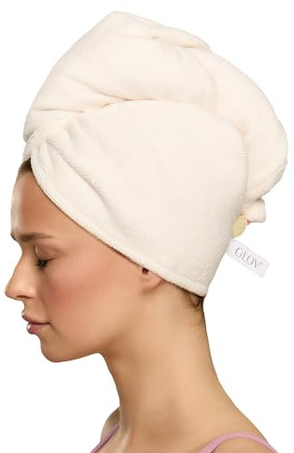 Glov Asciugamano Microfibra per Capelli Ricci e Turbante Asciugacapelli Set con Spazzola per Styling e Asciugatura Veloce Accessorio per Bellezza Facile da Lavare e Viaggiare