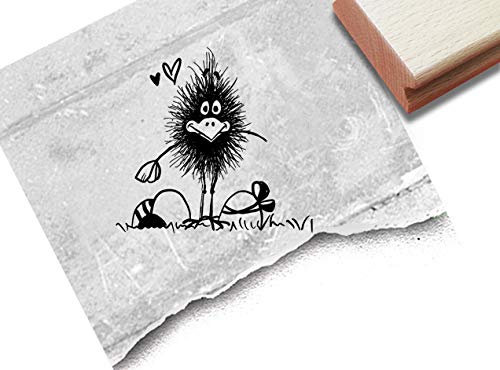 Stempel Osterstempel Rabe und Ostereier - Tierstempel Ostern Ostergrüße Karten Geschenkanhänger Osterdeko Geschenk für Kinder Scrapbook- zAcheR-fineT