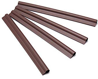 HaGa® Lot de 10 baguettes de finition pour bandes brise-vue en polyéthylène marron clair - Clips de fixation