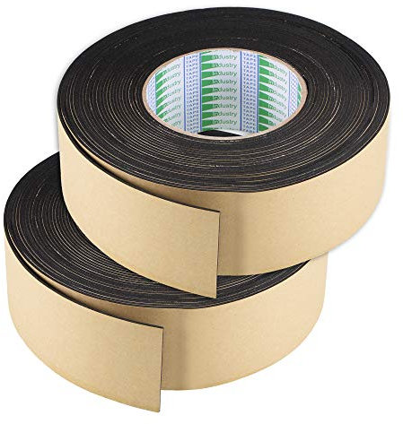 sourcing map Burlete Adhesivo EVA, Cinta Aislante Espuma de de Una Cara 50mm Ancho 1,5mm Grosor 10m Longitud, Burlete Puerta Burlete Ventana, Paquete de 2