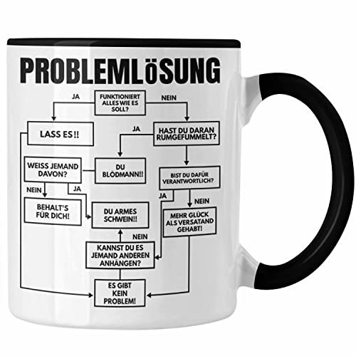 Trendation - Ingenieur Geschenk Tasse Mathematiker Kollege Maschinenbau Spruch Geschenkidee Männer (Schwarz)