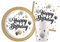 Ciao-Kit Table Fête Party Milestone Anniversary 24 personnes (88 pcs: assiettes, gobelets, serviettes) en papier FSC Vaisselle, AZ127, Blanc, Or, Argent, Noir
