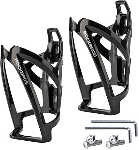 ROCKBROS Bike Water Bottle Holder Ultra-Light Bicycle Bottle Cages with Screws Tool, Universal Bike Cup Holder for Road MTB Mountain Bikes Cycling Accessories(2 Pack)