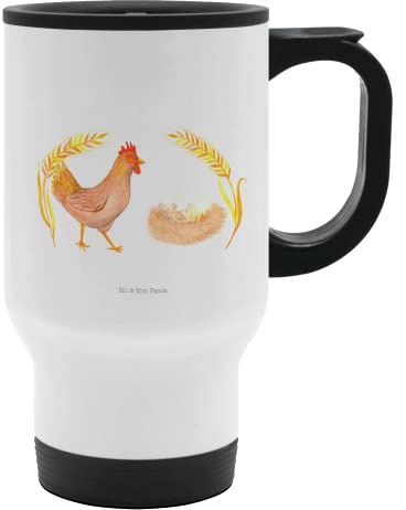Mr. & Mrs. Panda Thermobecher Huhn Stolz - Geschenk, Geburt, Magie, Eier, Landwirtin, Kaffeetasse zum Mitnehmen, To Go Becher, Bauernhof, Hoftiere,