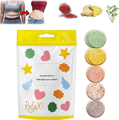 7pcs/Pack NatureShape Essential Oil Foot Bath Effervescent Tablets, Foot Soak Bath Bomb, Foot Care Foot Spa Relax Massage (7pcs)