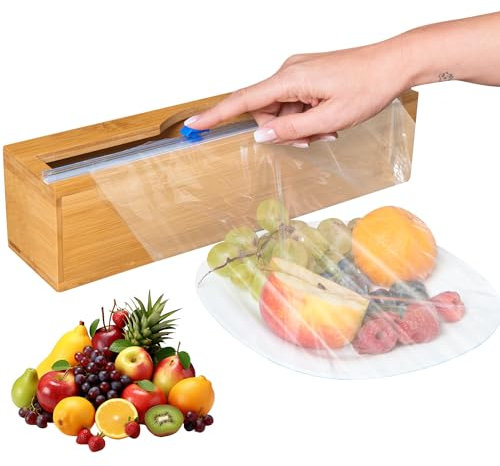 Green Stand Market - Distributeur de film plastique avec cutter – Convient aux rouleaux de 30,5 cm – Montable – Coupe le film plastique, le papier Saran, le papier étirable, la feuille d'aluminium, le