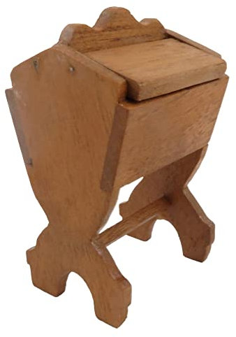 Melody Jane Dolls House Vintage Sewing Box on Legs Wooden Storage Chest Table 1:12 Furniture