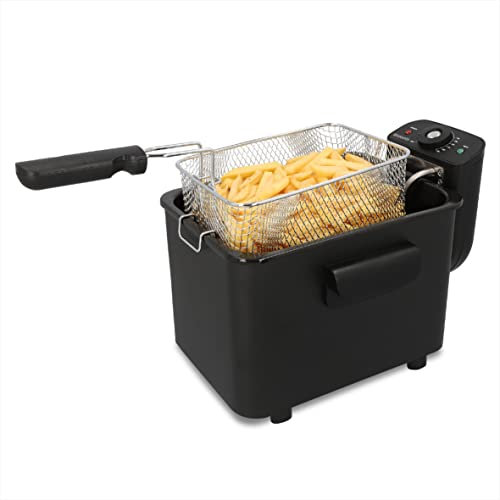 Brabantia BBEK1130BK - Freidora (4 L, 2200 W, acero inoxidable), color negro