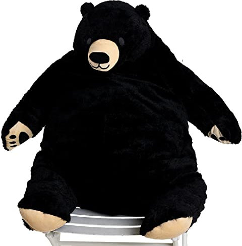 SNOWOLF Riesen Simulation 80cm Bär Spielzeug Gefüllte Tier Plüsch Puppe Riesige Kuschel Teddybär für Wohndekoration Valentinstag Geburtstagsgeschenk (80cm, schwarz)