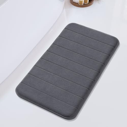 Yimobra Tapis de bain en mousse à mémoire de forme de grande taille, doux et confortable, super absorption d'eau, antidérapant, épais, lavable en machine, plus facile à sécher, pour tapis de sol de