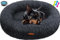 Lovpet® Hundebett Hundekissen Katzenbett Bagel, Waschbar, Inkl. Napf + 3X Kauknochen, Hundesofa flauschig Kissen Rund aus Plüsch für Kleine, Mittelgroße & Große Hunde, Katzen [4XL, Ø 120cm Anthrazit]