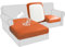 BXFUL Sofa Sitzkissenbezüge wasserdichte Leder Sofakissenbezüge Sofa Kissenbezüge Stretch Rückenlehnen Kissenbezug Couch Sofa Sitzbezug (Großer Chaise-Sitz,Orange)