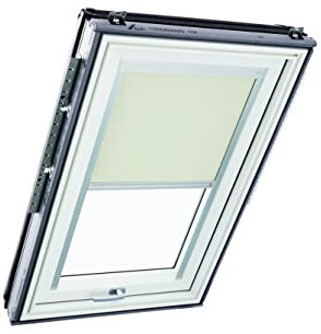 Original Roto Verdunkelungsrollo ZRV - Nahezu vollständige Verdunkelung - Führungsschiene Silber - Dachfenster Baureihe Designo R6/R8, i8 und Classic 64/84 - Größe 134/160 | 13/16 - Farbe Beige
