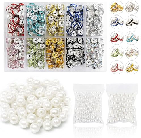 1000 Piezas Abalorios para Hacer Pulseras Kit Pulseras Abalorios Cuentas para Hacer Pulseras Bolas para Pulseras para Hacer Pulseras Adatto per la Realizzazione di Collane, Bracciali, Gioielli