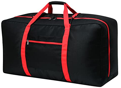 Extra Große Reisetasche 110L Reisetasche Leichte Gepäcktasche Tragetasche für Camping Sport Fitnessraum Wochenende (Schwarz)