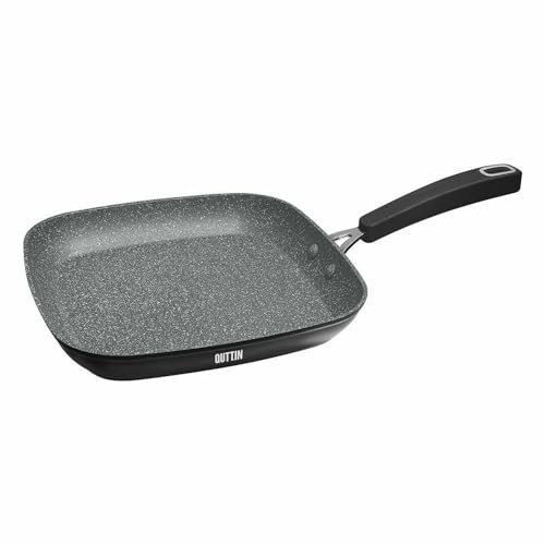 Quttin | Sartén Asadora Lisa Grand Chef 28 x 28 cm, Sartén Antiadherente Profesional, Ideal para Parrillas y Asados