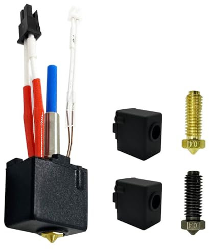 HzdaDeve Hotend Hot End Druckkopf Extruder Kit mit 2PK Heizblock Abdeckung und 2PK Edelstahl gehärtete Düsen für Anycubic Kobra 2/Kobra 2 Neo/Kobra 2 Pro/Kobra 2 Plus 3D Drucker Ersatz