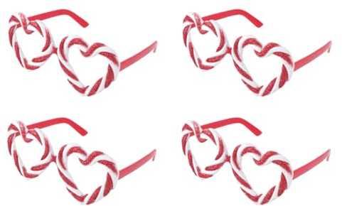 ULTECHNOVO Herzförmige Partybrille - 4 Paare Lustige Brillen Für Geburtstagsfeiern Valentinstag Und Foto-Requisiten Für Erwachsene Und Kinder