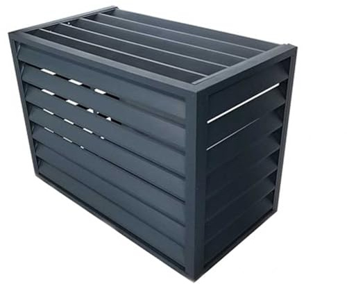Aluminium Klimaanlage Abdeckung, Atmungsaktiv Regenfest Privatsphäre Zaun & Blumenständer, Pool-pumpen-mülleimer-gehäuse, Sichtschutz Zäune für den Außenbe ( Color : Dark gray , Size : 110x60x80cm )