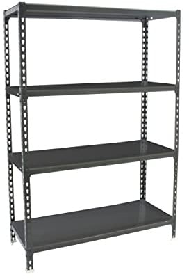 PROREGAL Schwerlastregal MID Metal Shark | HxBxT 150x100x40cm | Fachlast 180kg | Anthrazit | Regal Standregal Werkstattregal Lagerregal Kellerregal