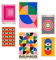 Nacnic-Set mit 6 Postern Bauhaus – geometrische Formen in leuchtenden Farben Designillustrationen zur Dekoration der Wände Ihres Zuhauses. Räume A3 & A4 Rahmenlos