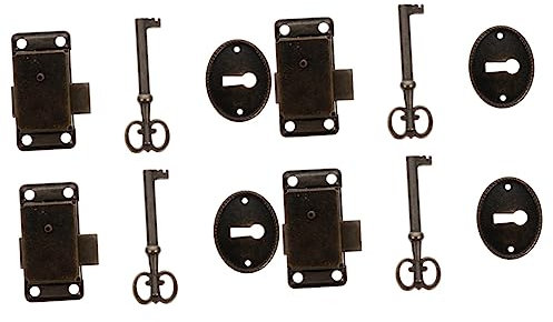 Artibetter 4 Stück Möbelschloss Vorhängeschlösser Mit Schlüssel Silberne Beine Für Die Couch Kleine Koffertürschlösser Antikes Tragbarer Wäschetrockner Schrankdekor Zinklegierung