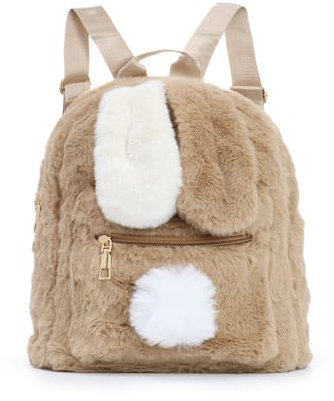 Jywmsc Süßer Plüsch-Rucksack mit Hasenohren für Teenager-Mädchen, Flauschig, Flauschig, Kawaii-Umhängetasche, Handtasche, Schulranzen, Schulranzen, Rosa