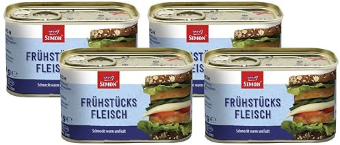 Werner Simon Frühstücksfleisch 200g l leckeres Schweinefleisch in der praktischen recycelbaren Konserve I köstliche Kombination aus Schweinefleisch mit frischen Kräutern - Qualität die schmeckt