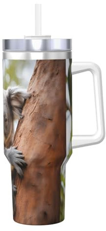 Hugging Tree Koala 1 stampa isolata in acciaio inox caldo/freddo tazza di caffè 40 once Ice Bully con manico