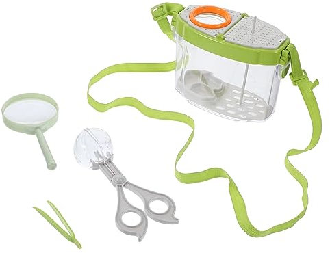 Vaguelly Insektenfangset Für Tragbare Beobachtungsbox Mit Lupe Pinzette Und Zubehör Wissenschaftliches Entdecker Für Outdoor Abenteuer Und Insektenforschung