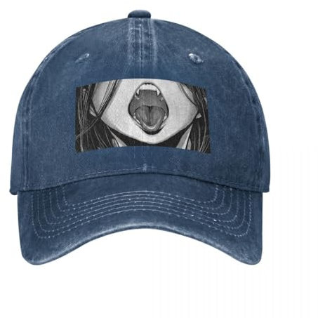 OOAXBEED Basecap Ahegoa Lewd Mouth mit Reißzähnen uWu Baseballkappe Golfmütze Mütze Damen Herren