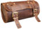 american blue Borsa da moto vintage, in vera pelle di capra, con fibbia a 2 cinghie e chiusura rapida, borsa porta attrezzi marrone, rinforzata, per manubrio, forcelle, bicicletta (Distressed leather)