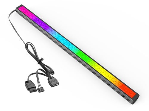 YAODHAOD 28CM ARGB Diamantschneiden LED-Streifen Magnetsaugen 5V 3-Pin adressierbar 16 Millionen Farben für ASUS AURA/MSI Mystic Light und anderen Computergehäuse-Lichtleisten