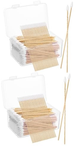 WRITWAA 2 Sätze Make Up Sticks Nagelreinigungsstäbchen Ohrenstäbchen Ohr Wattestäbchen Badezimmer Dünn Einzeln Make Up Tupfer Ohrenschmalz 500 Stück * 2